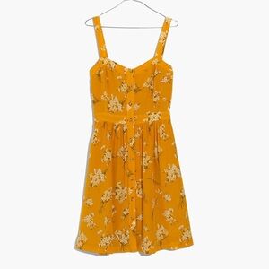 Madewell Silk Fleur Bow-Back Dress in Butterfly Garden US8